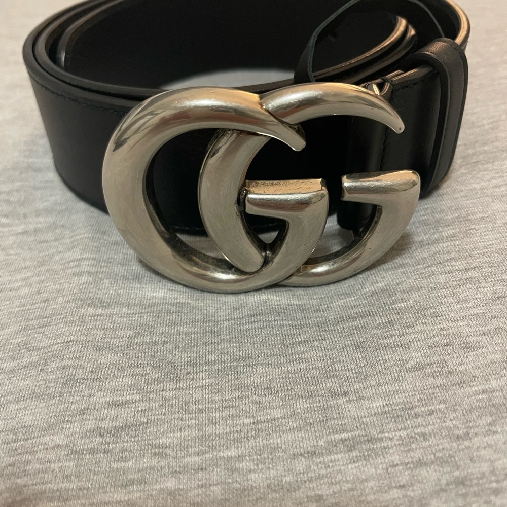 Gucci Black GG Logo Belt